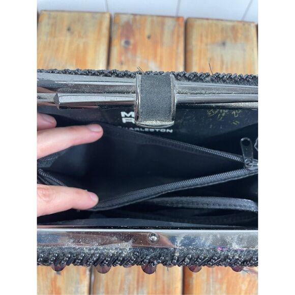 Moo Roo Charleston Style Mini Purple Beads Evening Bag Purse Signed Y2K Vintage - Picture 7 of 14